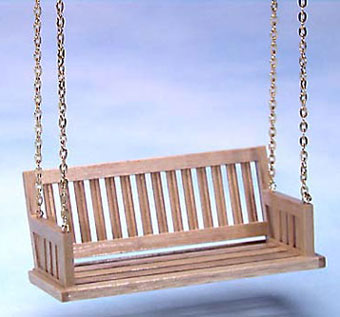 Dollhouse Miniature Porch Swing, Oak 4-1/2 In